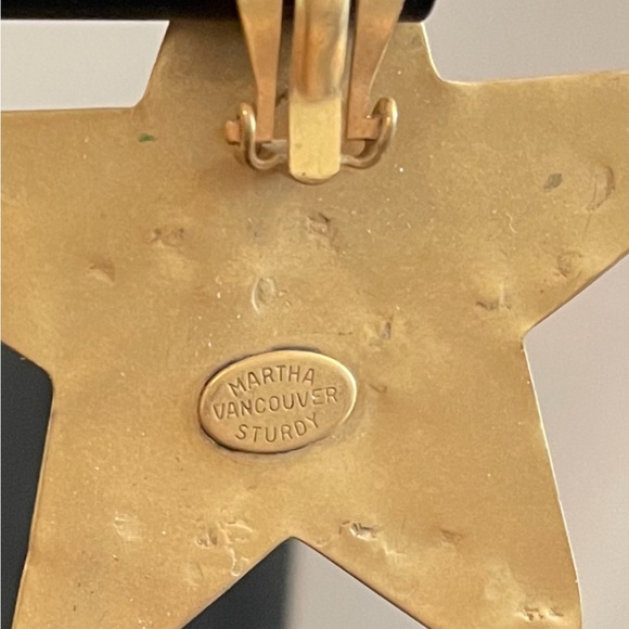 Martha Sturdy Vancouver brooch earrings gold tone vintage 80’s stars dangle boho - Picture 10 of 10